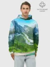 Худи мужской база хлопок / Альпийские горы