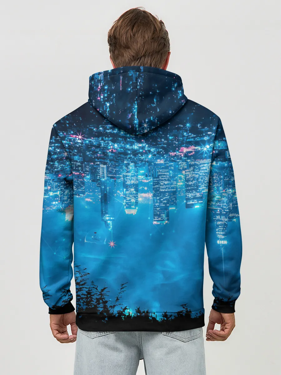 Худи мужской база хлопок / Перевернутый Мир