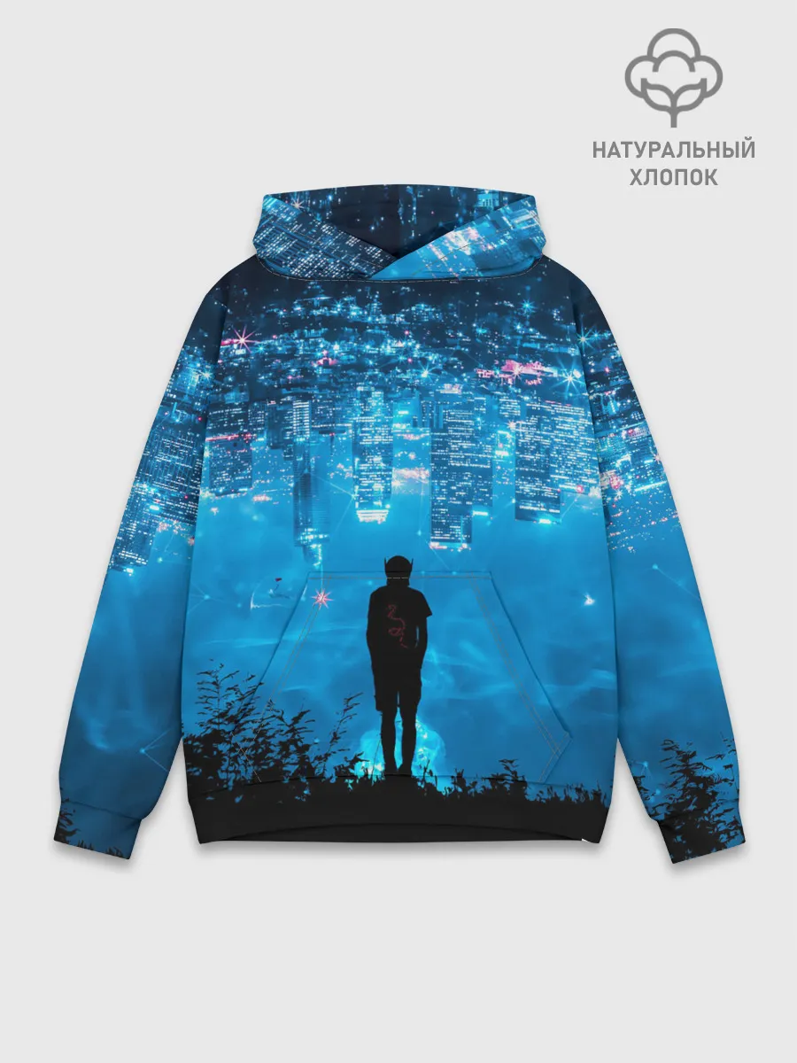 Худи мужской база хлопок / Перевернутый Мир