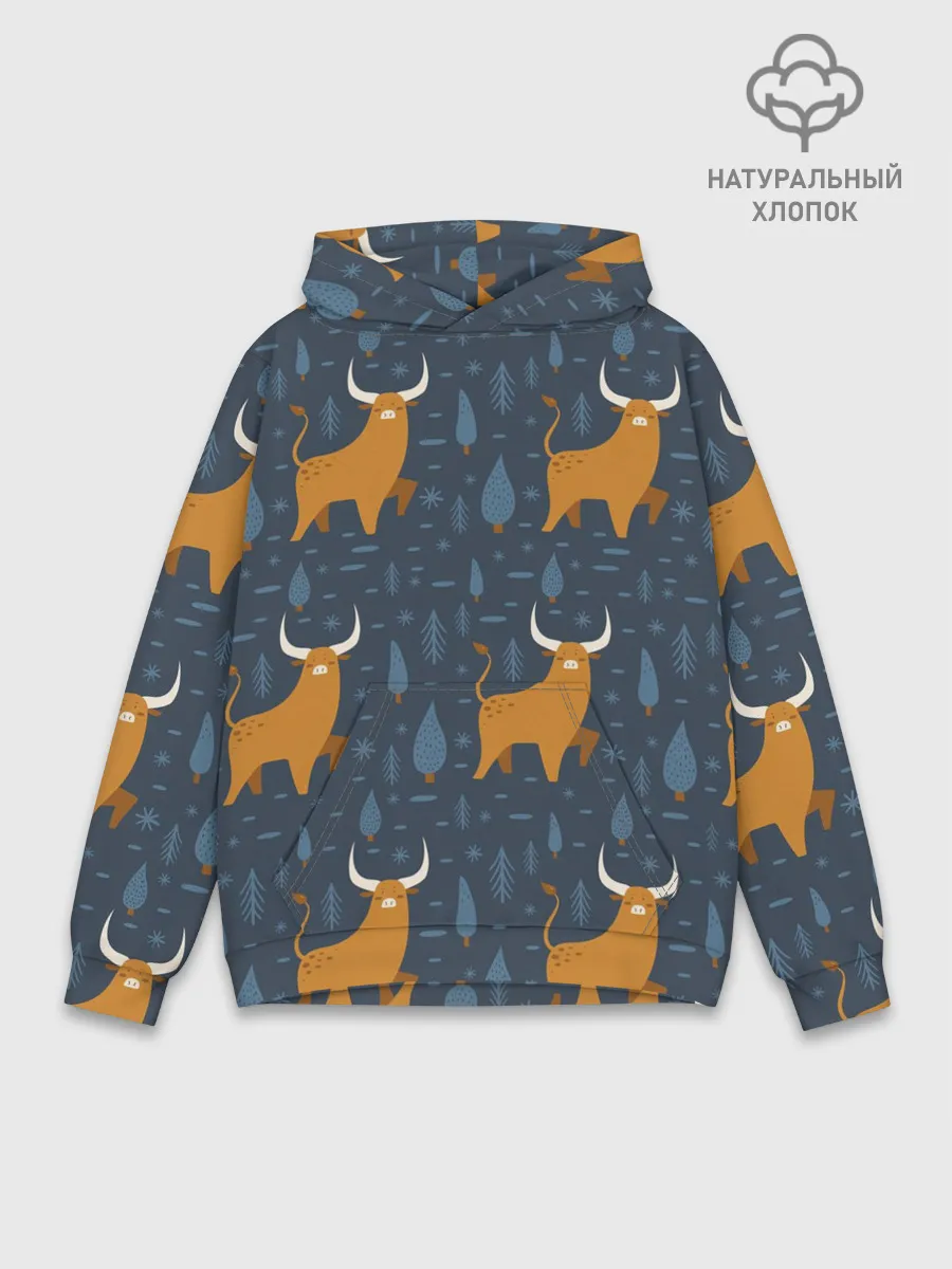 Худи мужской база хлопок / Быки