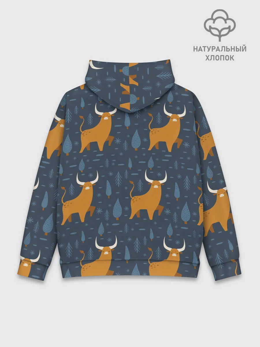 Худи мужской база хлопок / Быки