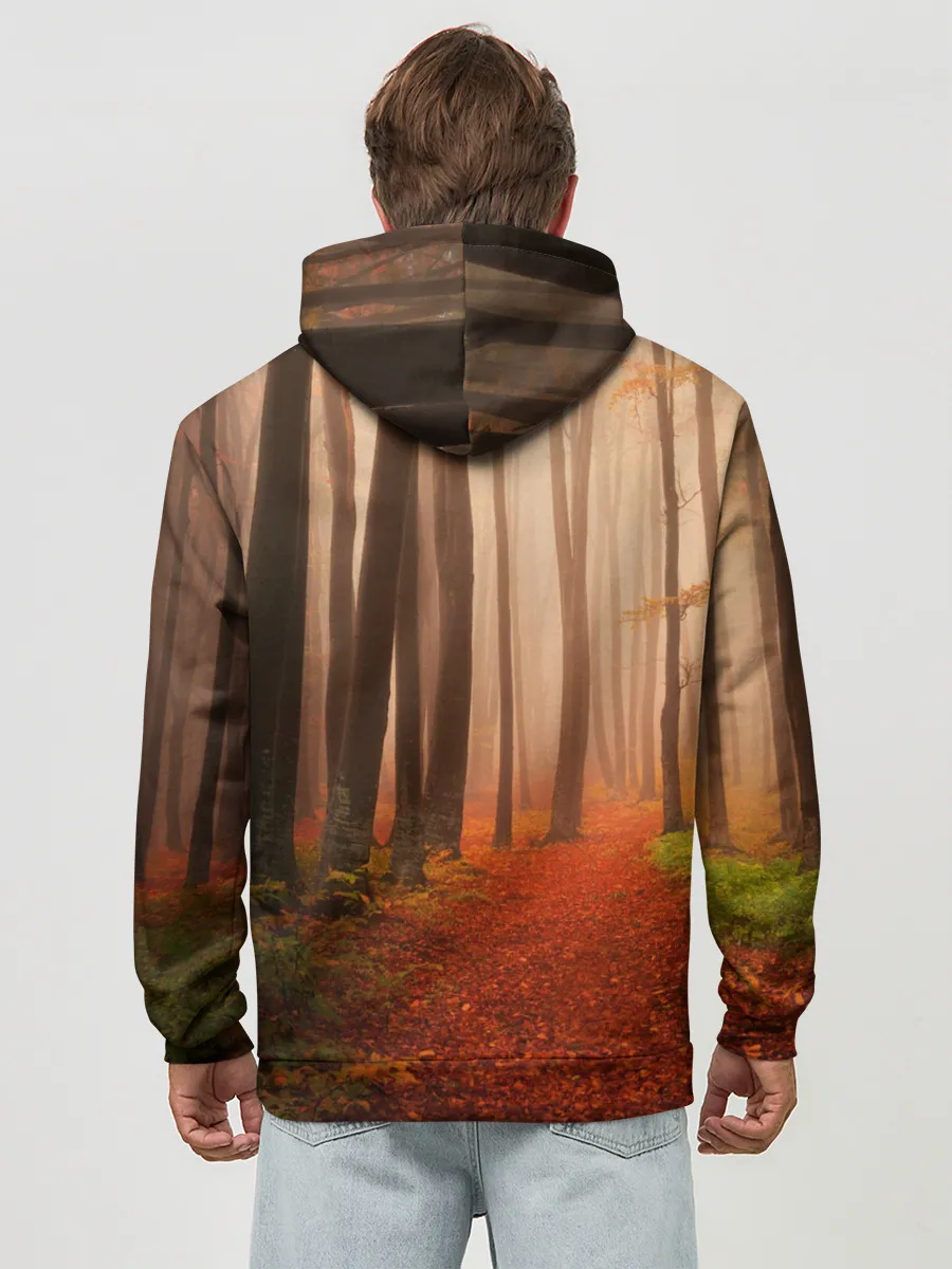 Худи мужской база хлопок / Осенний лес