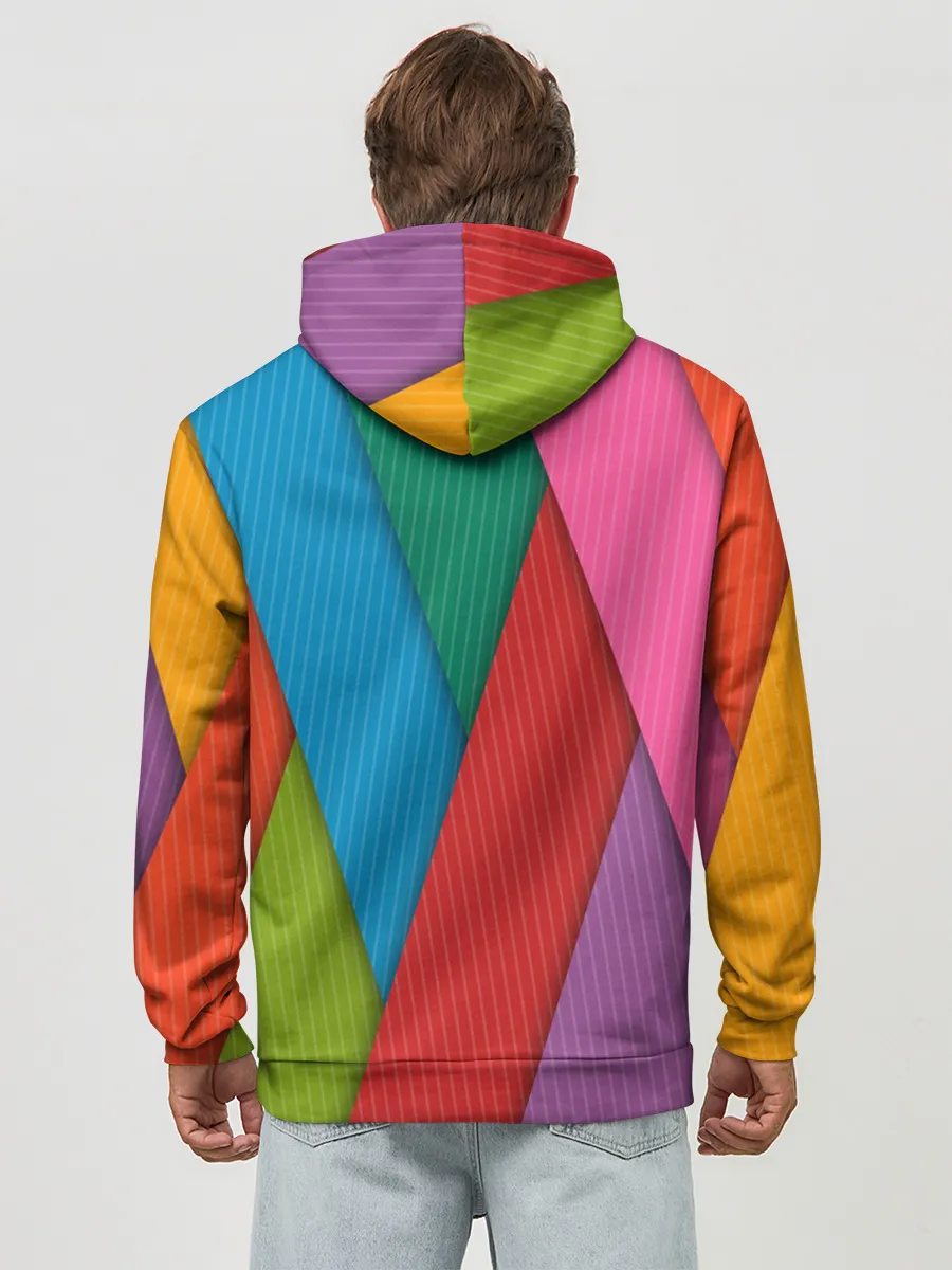 Худи мужской база хлопок / Разноцветный узор