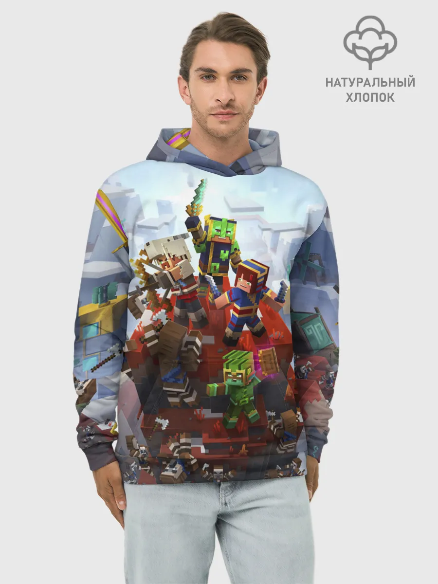 Худи мужской база хлопок / Minecraft Dungeons