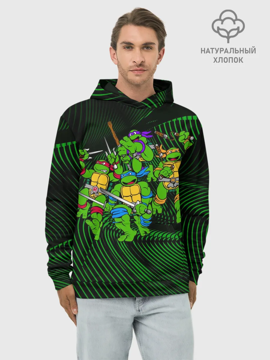 Худи мужской база хлопок / Супер Ниндзя Черепашки