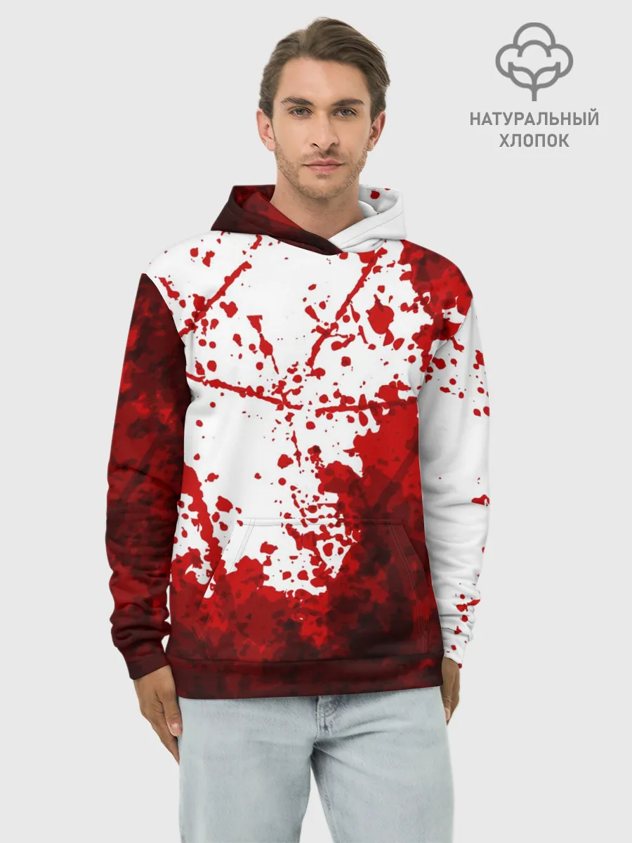 Худи мужской база хлопок / HALLOWEEN BLOOD