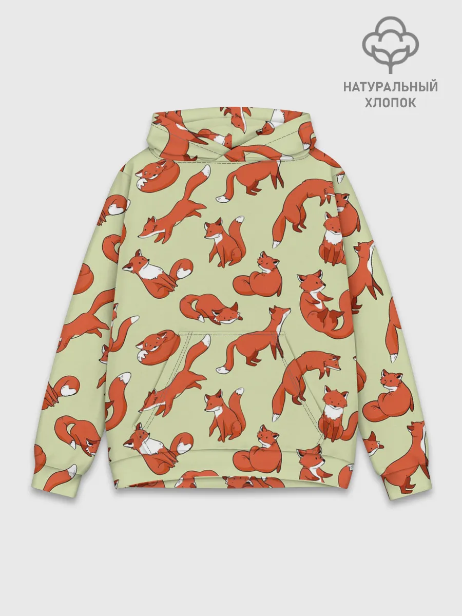 Худи мужской база хлопок / Осенние лисички