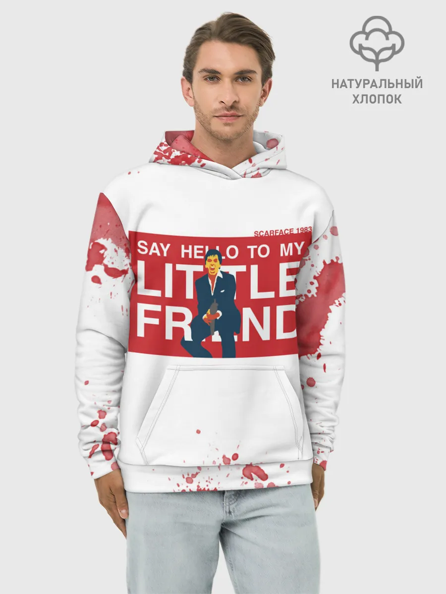 Худи мужской база хлопок / Лицо со шрамом