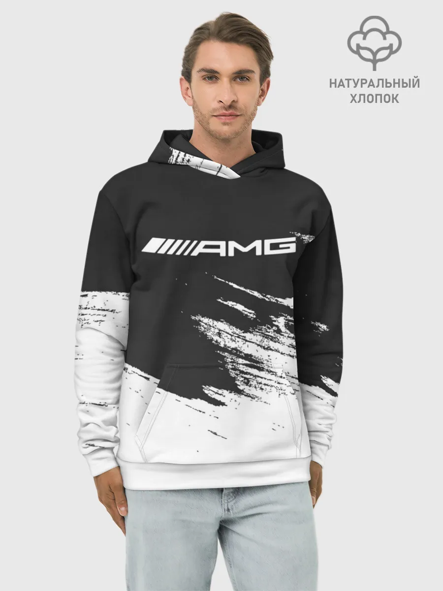 Худи мужской база хлопок / AMG MERCEDES.