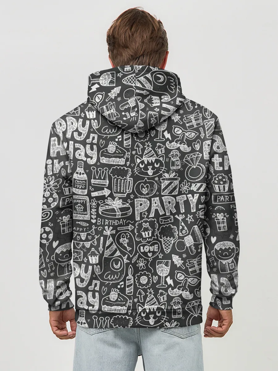 Худи мужской база хлопок / С днём рождения