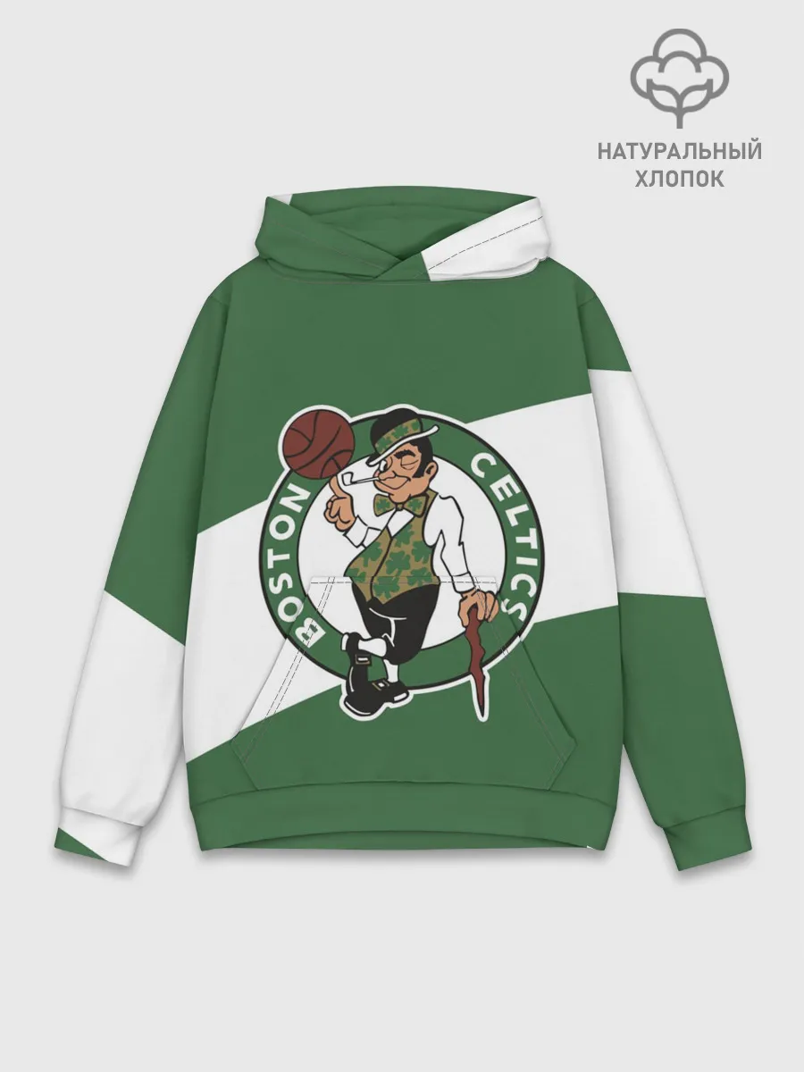 Худи мужской база хлопок / Бостон Селтикс