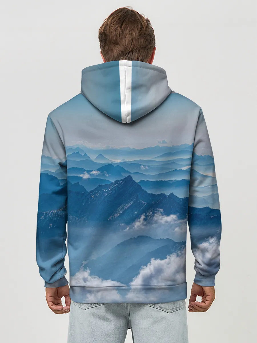 Худи мужской база хлопок / Горы