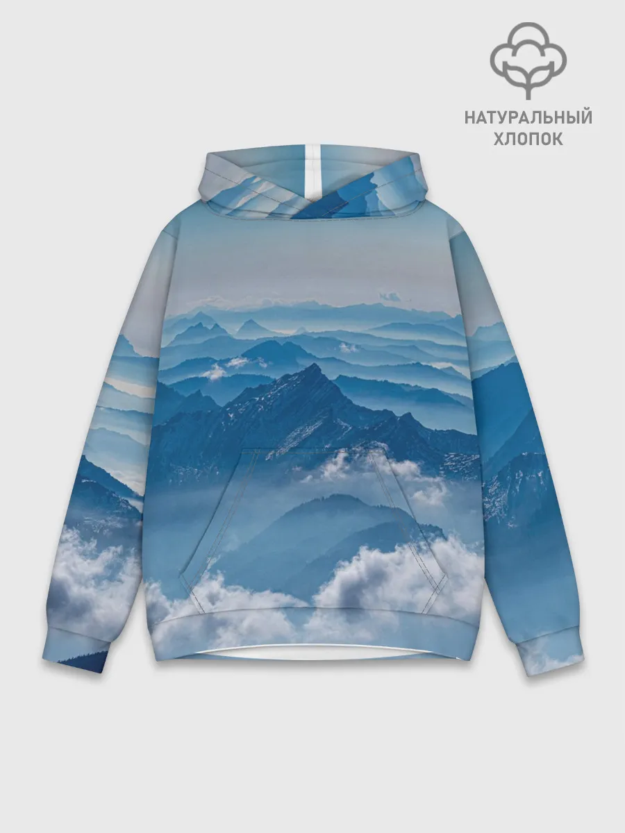 Худи мужской база хлопок / Горы