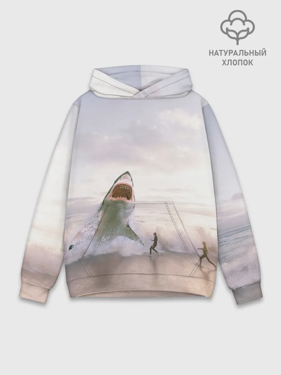 Худи мужской база хлопок / Мегалодон