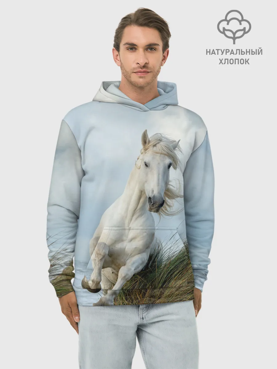 Худи мужской база хлопок / Лошадь
