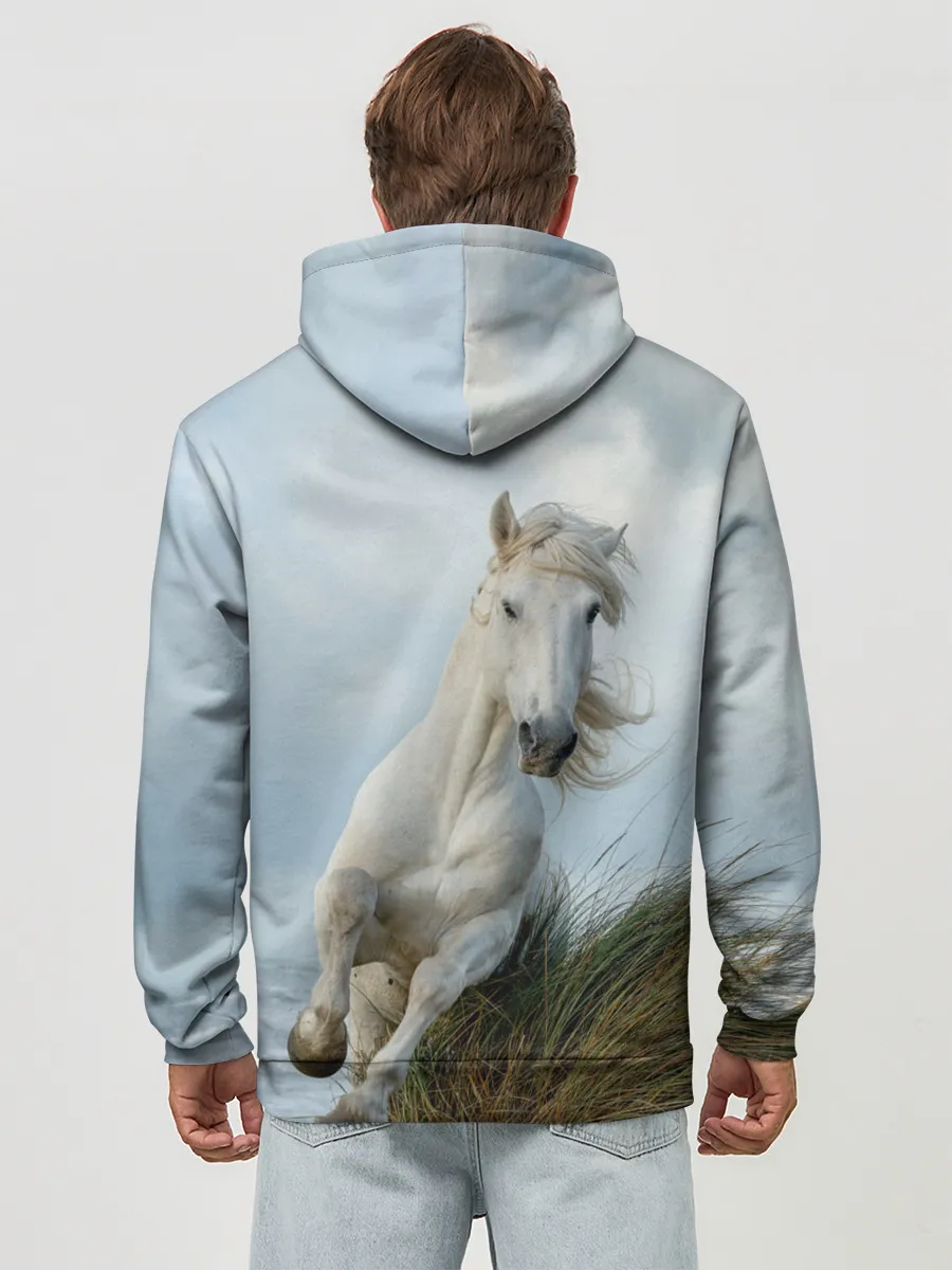 Худи мужской база хлопок / Лошадь