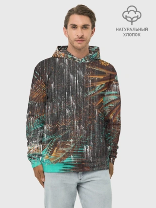 Худи мужской база хлопок / Palm glitch art