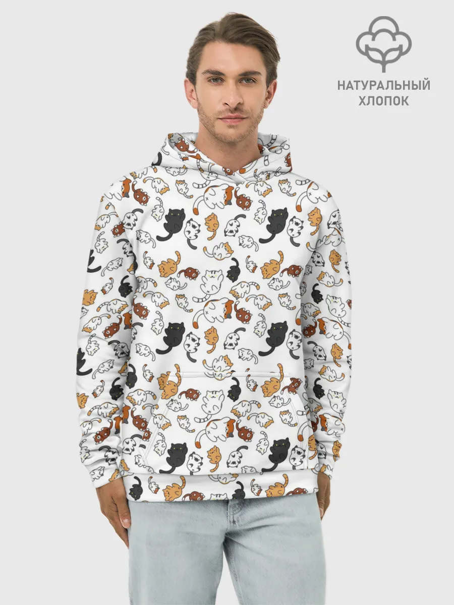 Худи мужской база хлопок / КОТИКИ