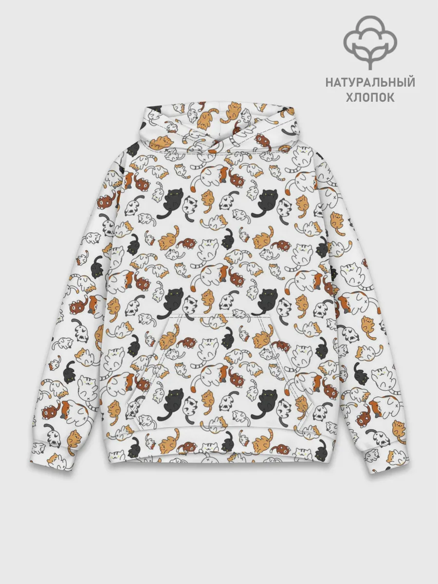 Худи мужской база хлопок / КОТИКИ