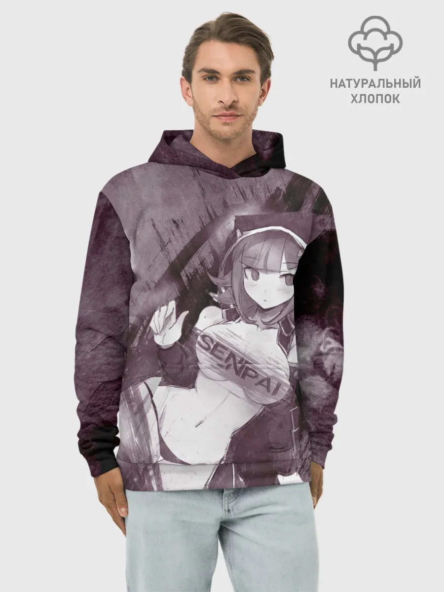 Худи мужской база хлопок / Danganronpa акварель