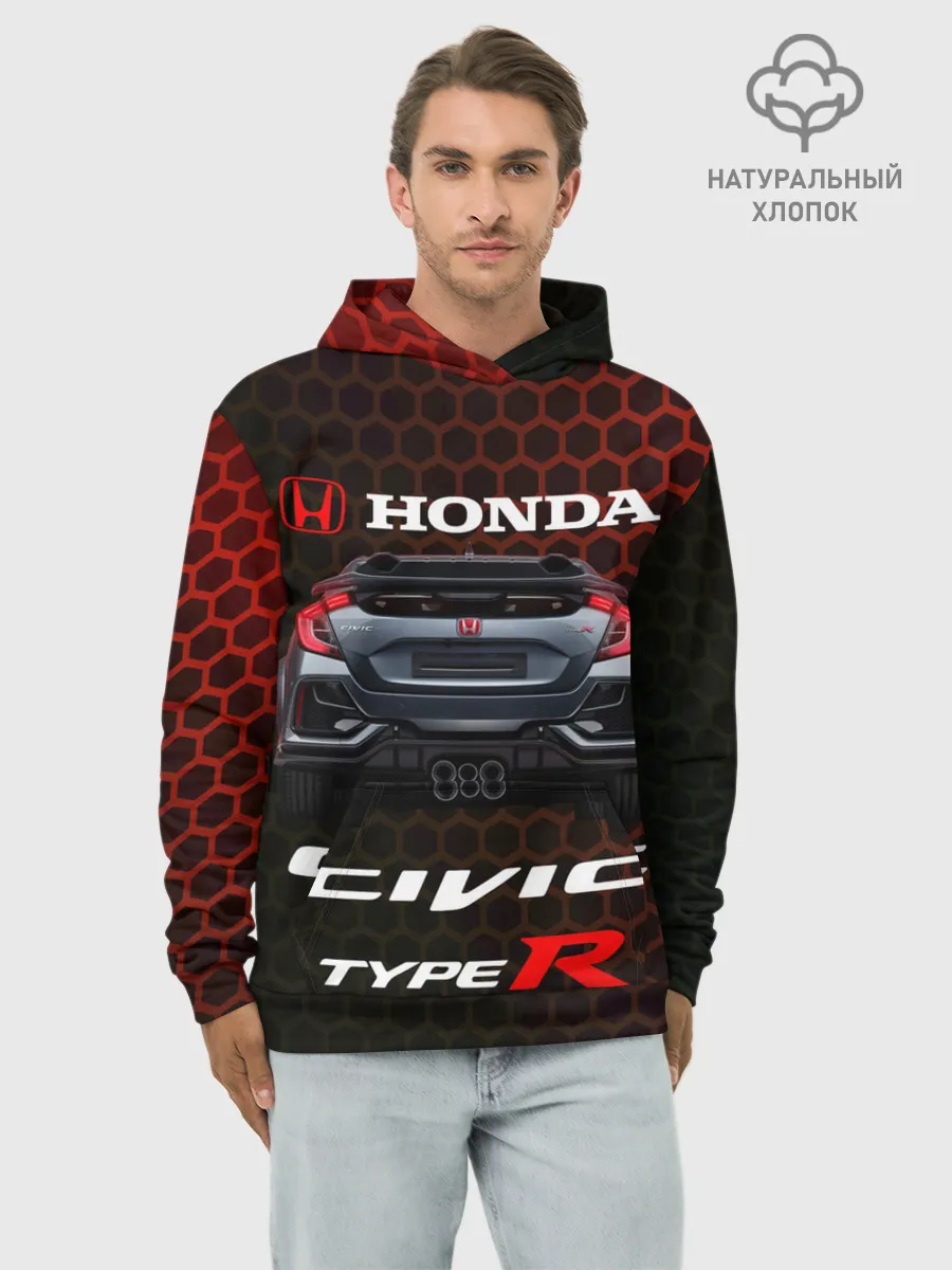 Худи мужской база хлопок / Honda Civic Type R.