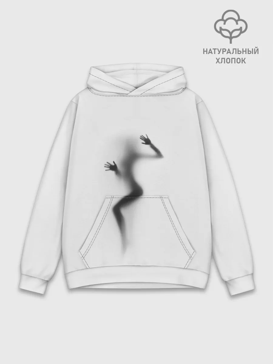 Худи мужской база хлопок / ДЕВУШКА ЗА СТЕКЛОМ