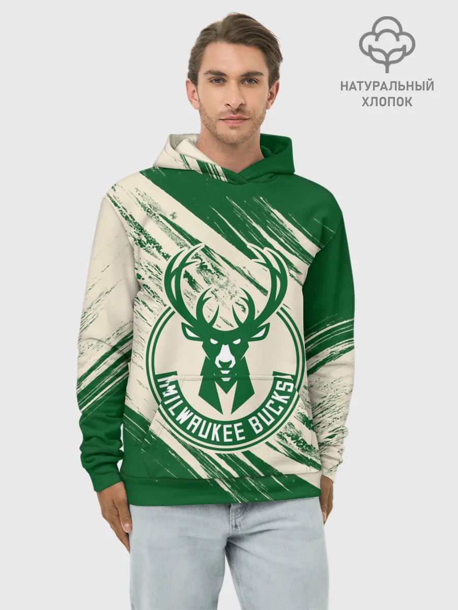 Худи мужской база хлопок / Милуоки Бакс