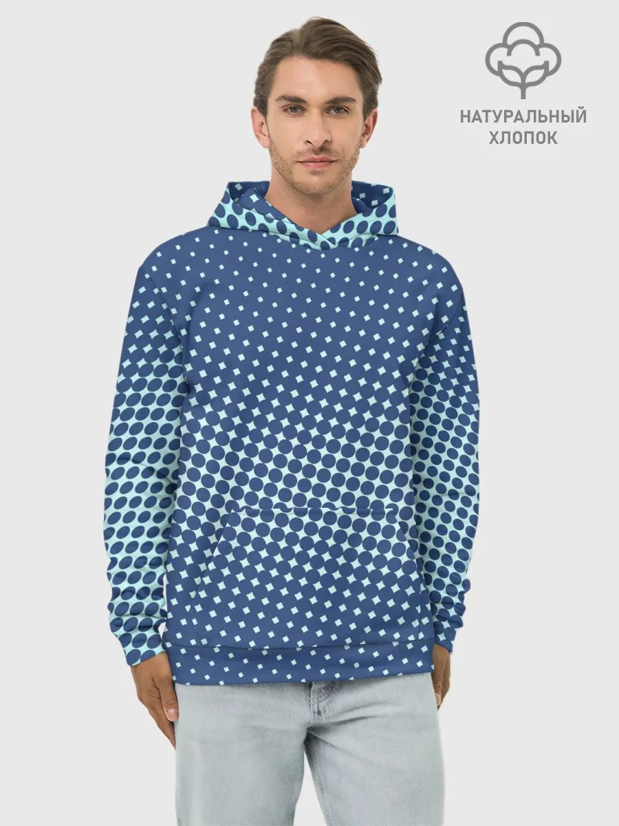 Худи мужской база хлопок / Хаотичный горошек