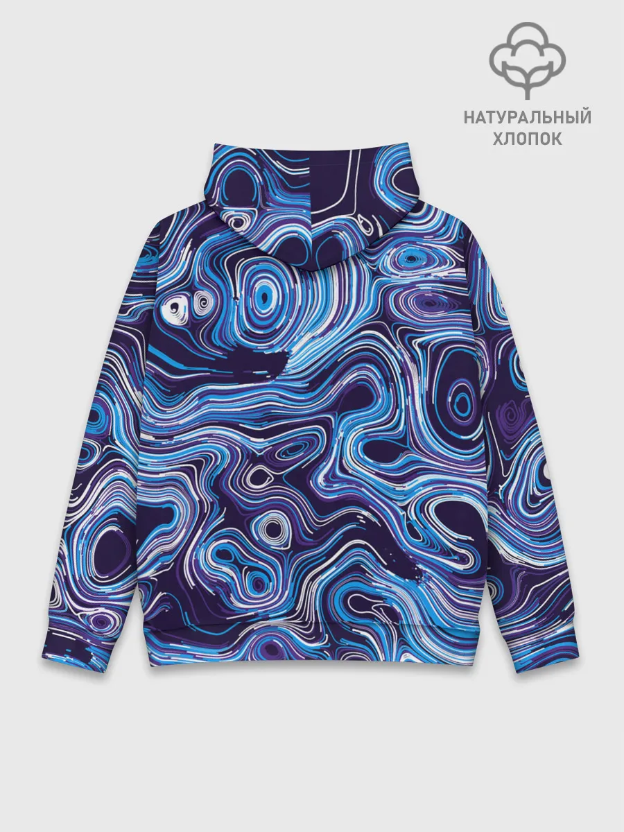 Худи мужской база хлопок / Синие линии