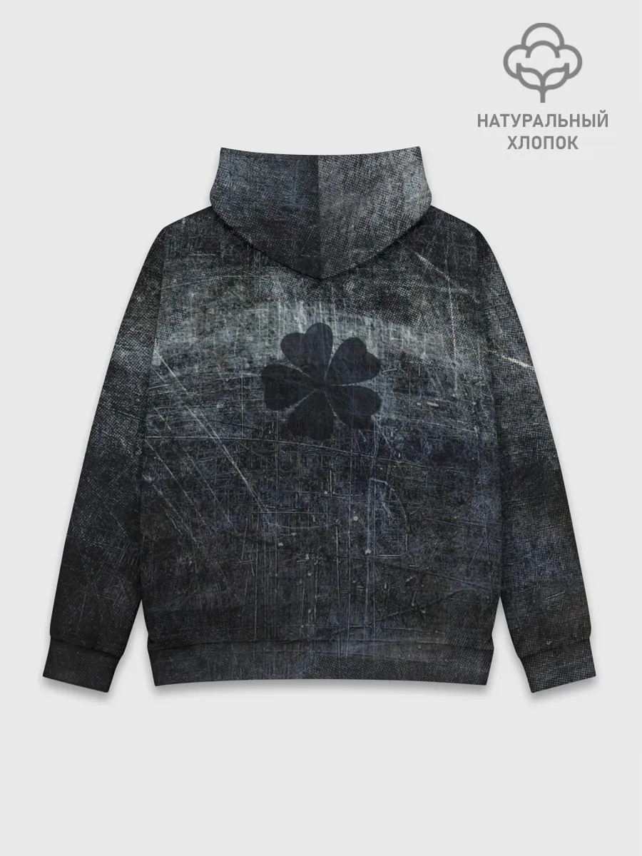 Худи мужской база хлопок / Лицо Астера на состаренном черном фоне