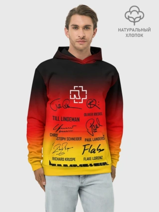 Худи мужской база хлопок / RAMMSTEIN АВТОГРАФЫ УЧАСТНИКОВ