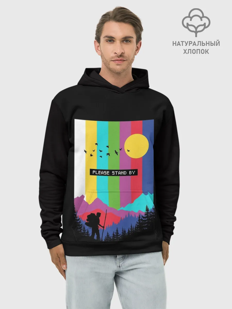 Худи мужской база хлопок / ПОЖАЛУЙСТА, ПОДОЖДИТЕ