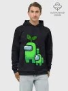 Худи мужской база хлопок / Among us Lime+ kid lime