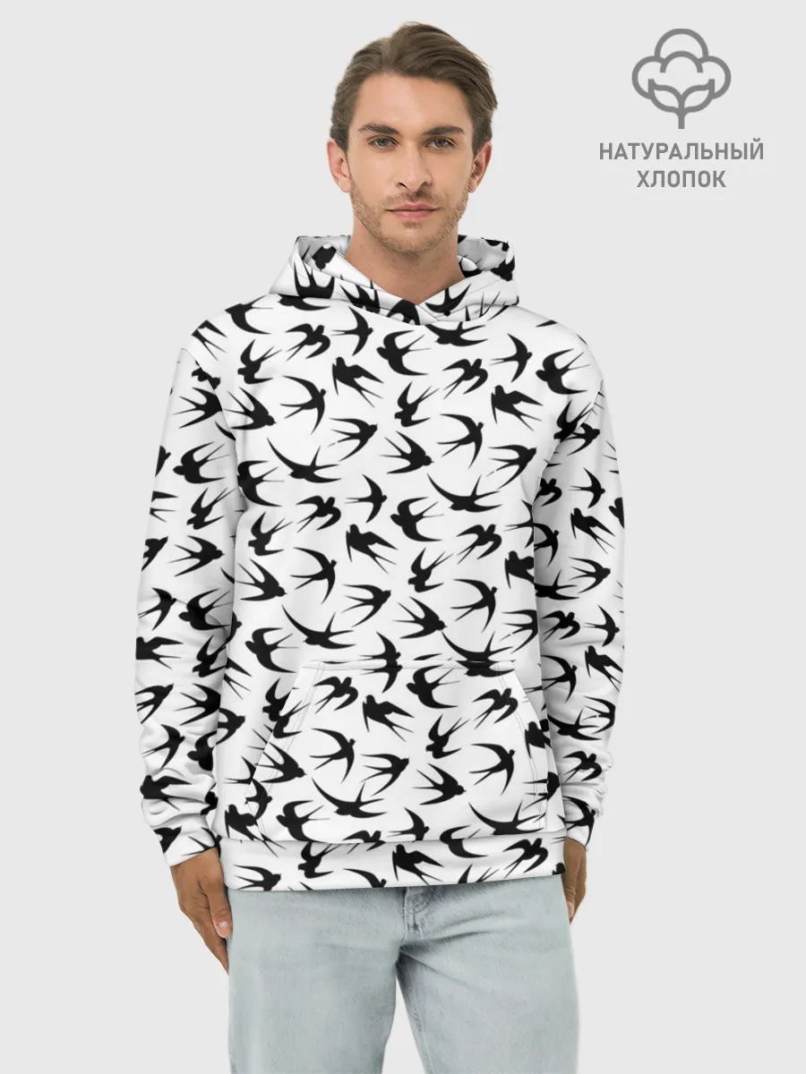 Худи мужской база хлопок / Ласточки