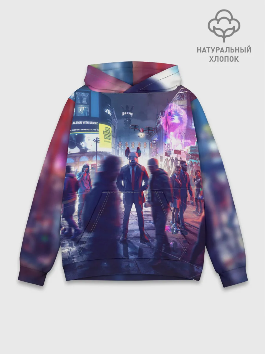 Худи мужской база хлопок / Маска Watch dogs