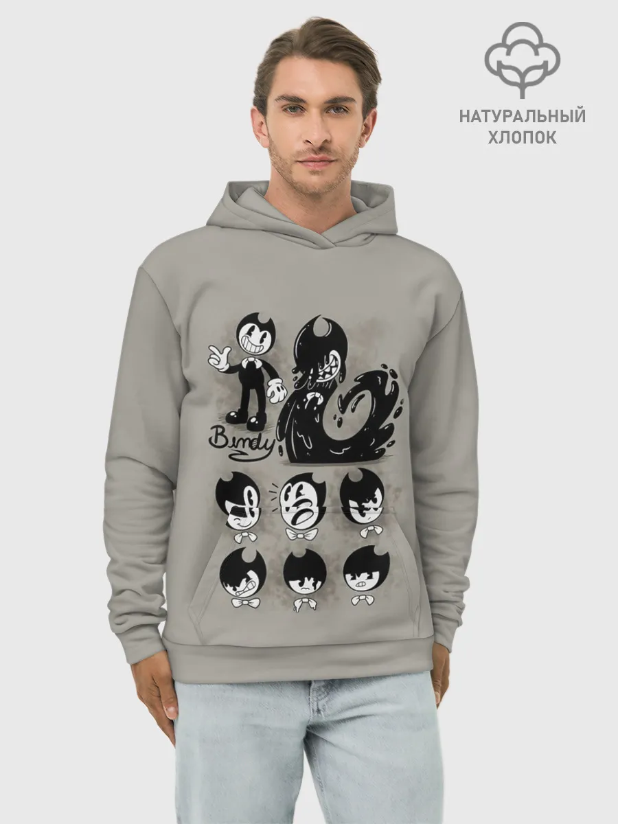 Худи мужской база хлопок / Bendy And The Ink Machine