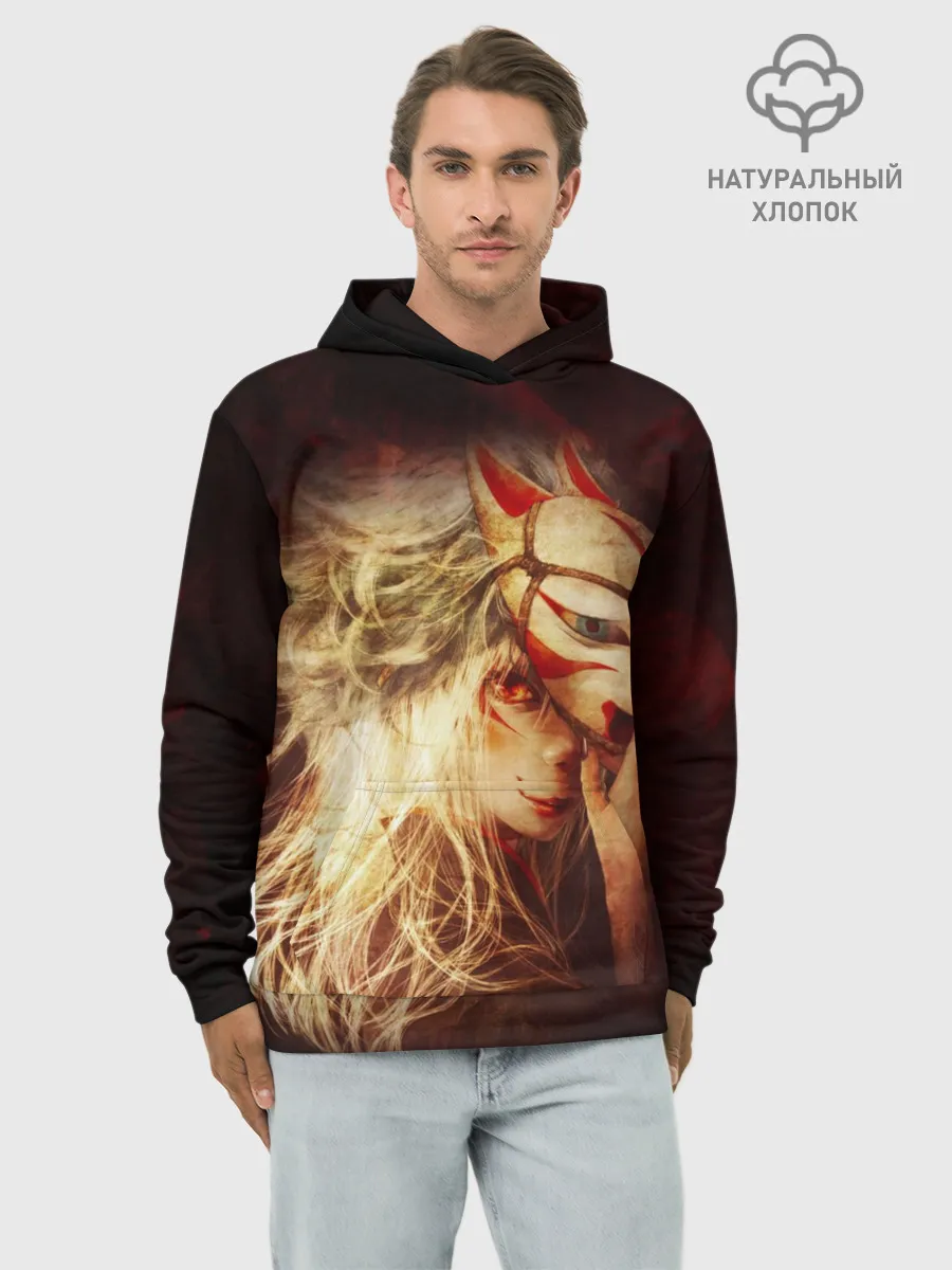 Худи мужской база хлопок / Кицуне