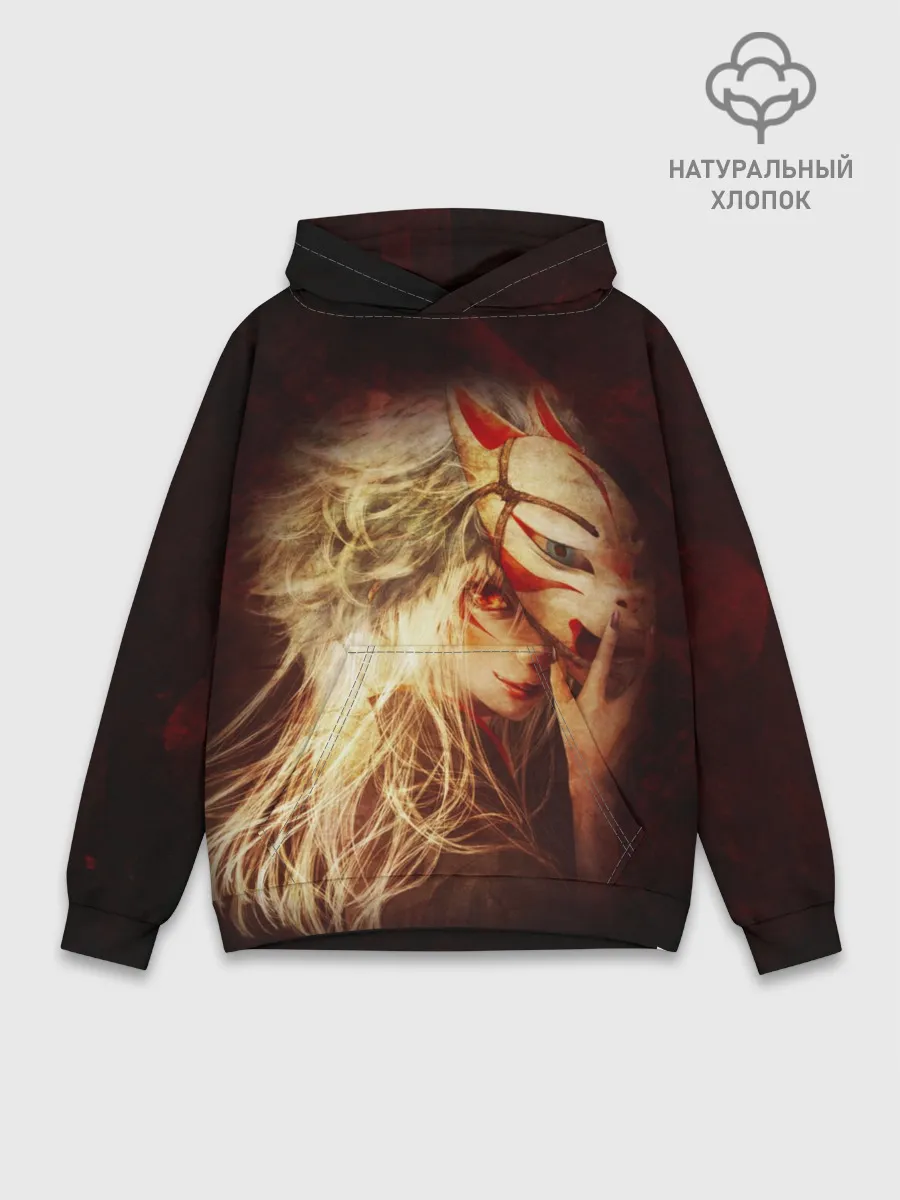 Худи мужской база хлопок / Кицуне