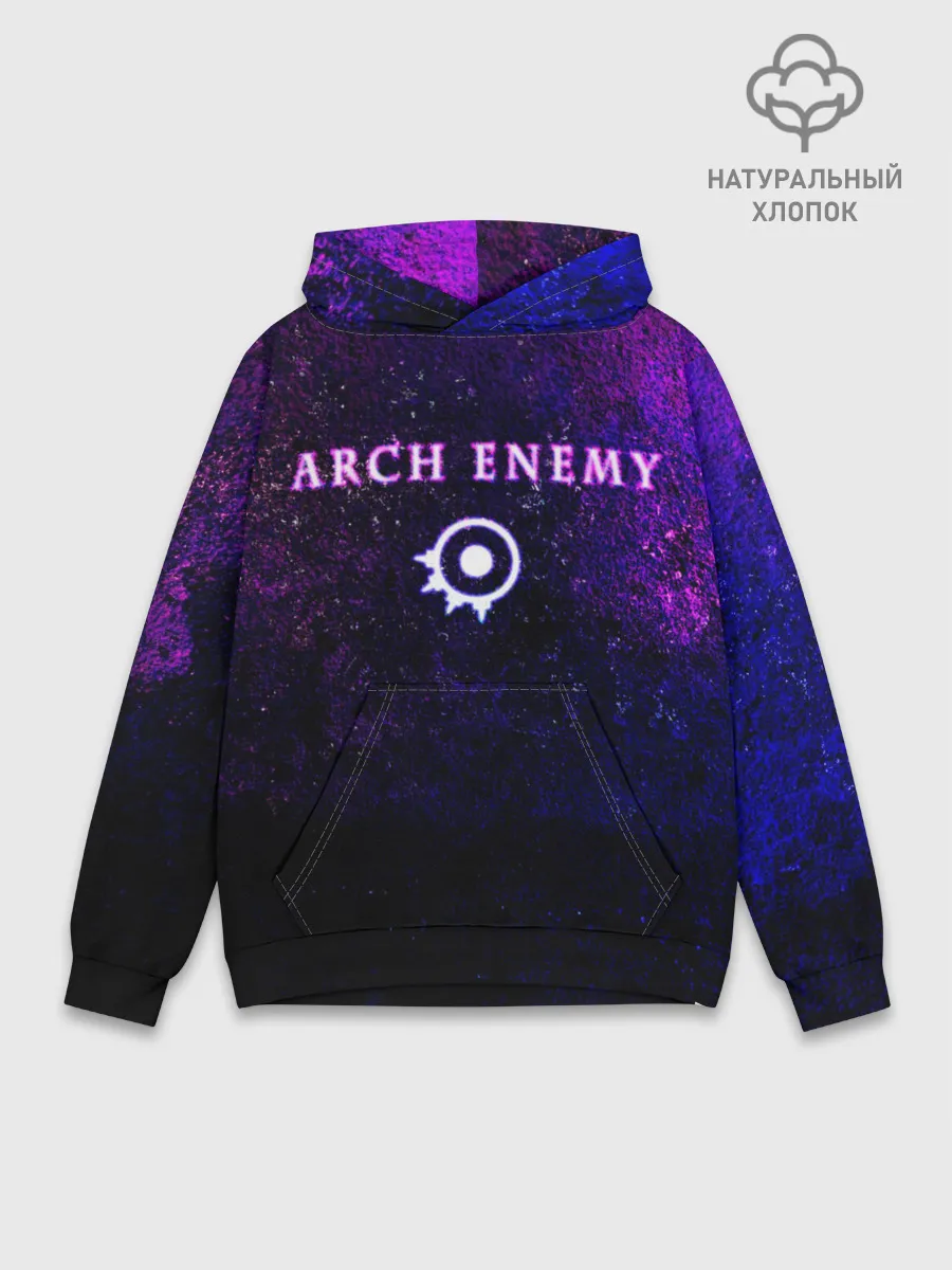 Худи мужской база хлопок / Arch Enemy. Neon logo