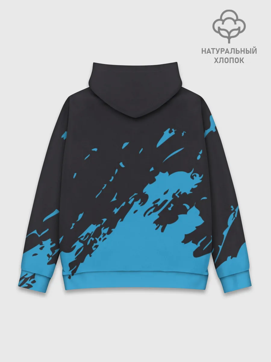 Худи мужской база хлопок / One Piece синий всплеск
