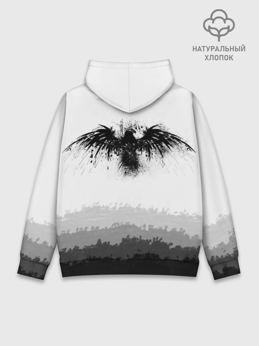 Худи мужской база хлопок / ЧЁРНЫЙ ВОРОН