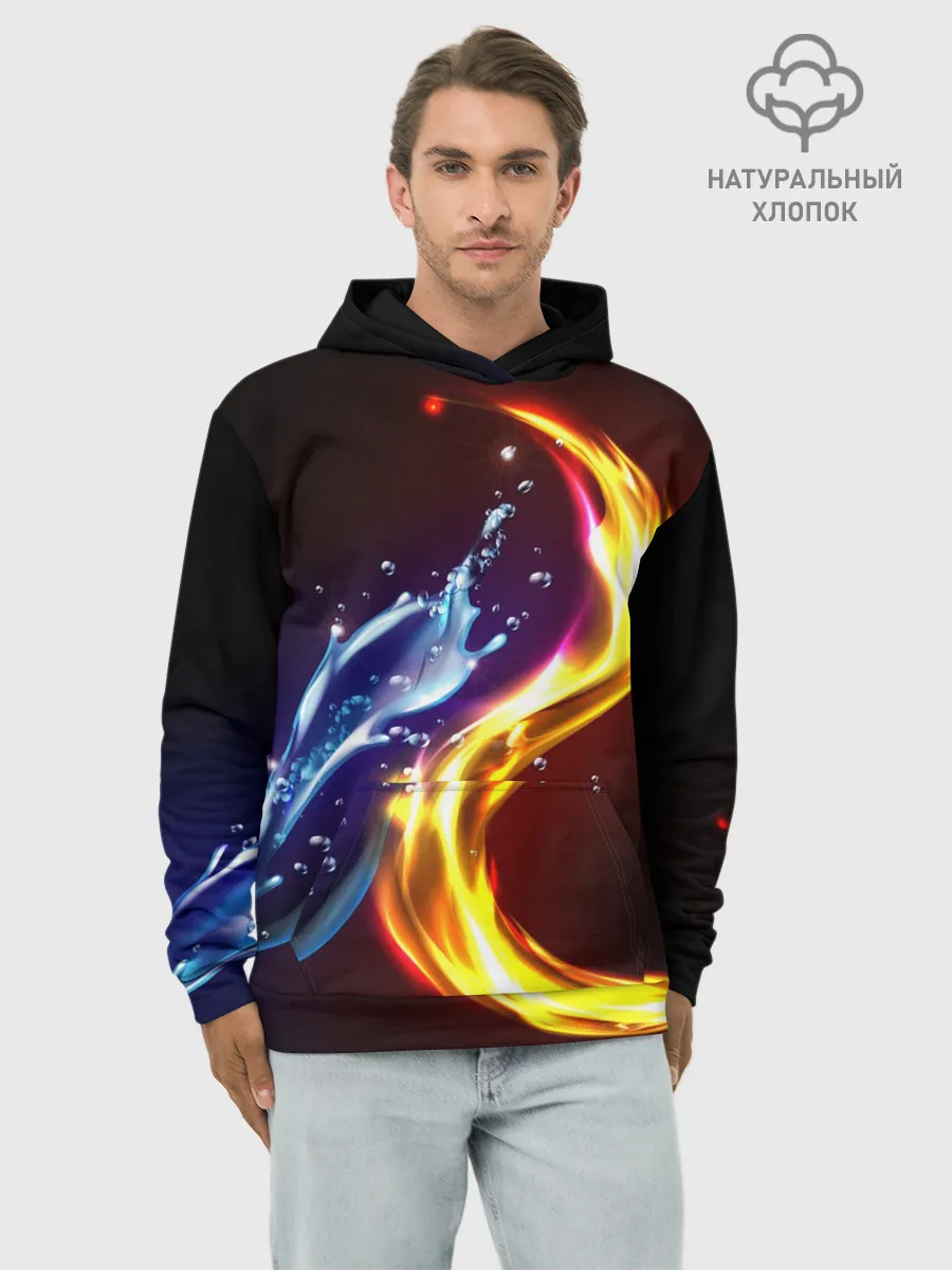 Худи мужской база хлопок / ОГОНЬ И ВОДА