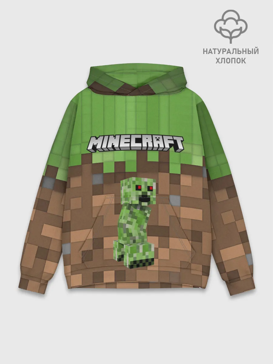 Худи мужской база хлопок / MineCraft | Крипер