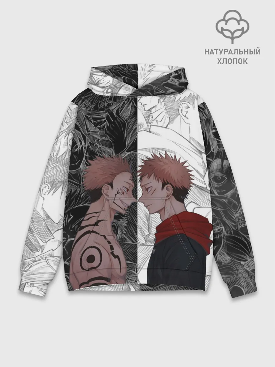 Худи мужской база хлопок / Jujutsu Kaisen Сукуна х Юдзи