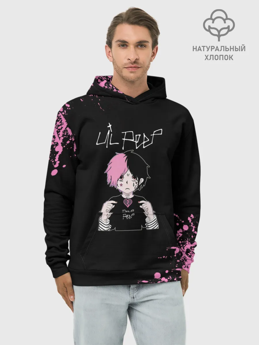 Худи мужской база хлопок / Лил Пип