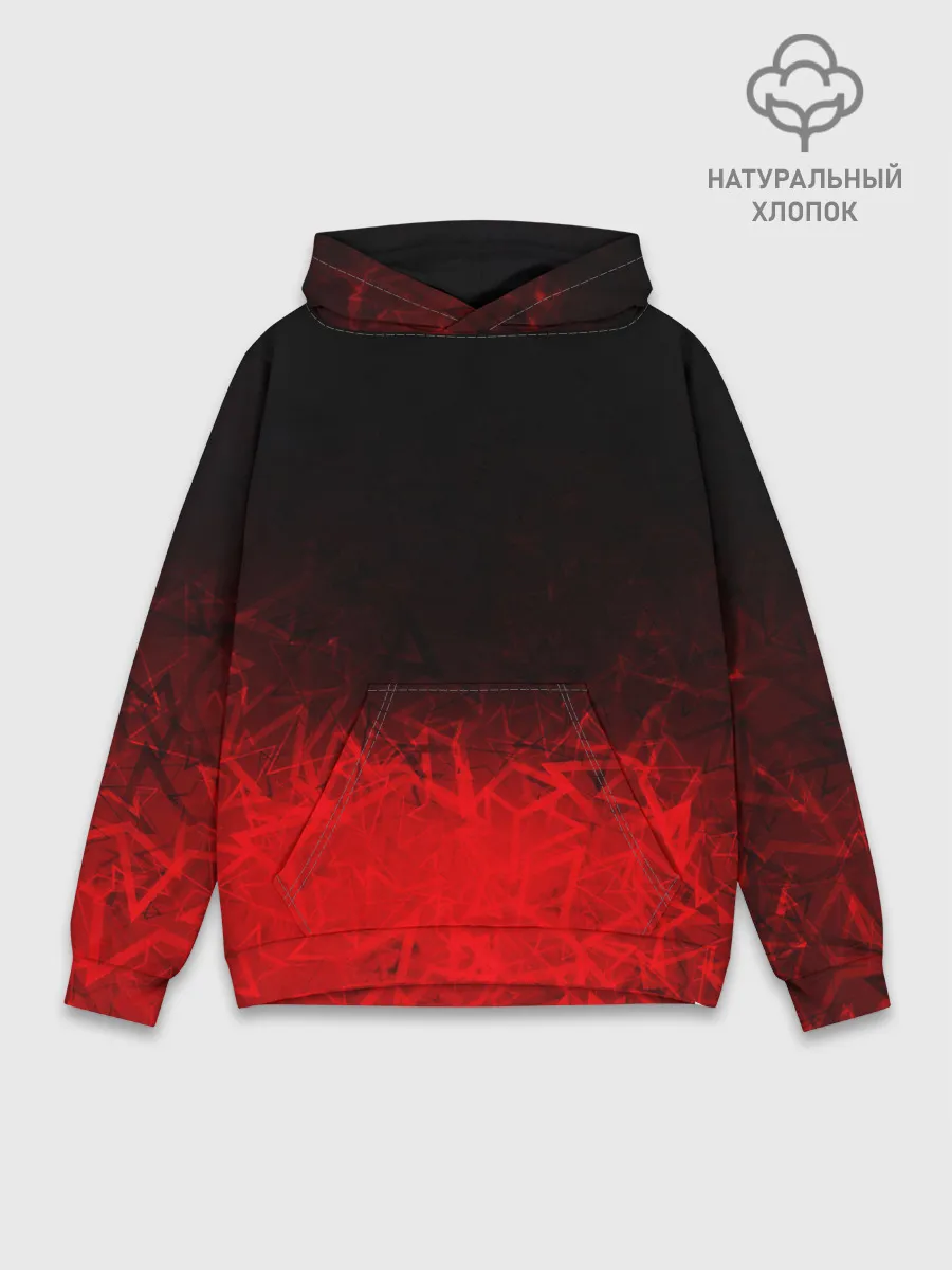 Худи мужской база хлопок / КРАСНО-ЧЕРНЫЙ ГРАДИЕНТ