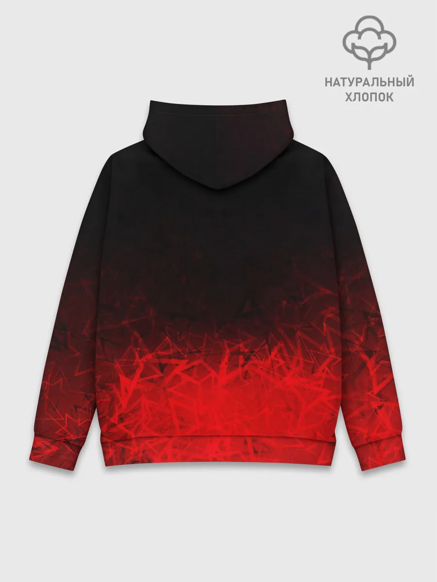 Худи мужской база хлопок / КРАСНО-ЧЕРНЫЙ ГРАДИЕНТ