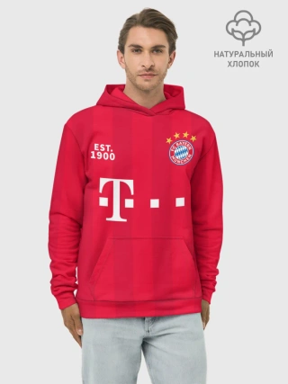 Худи мужской база хлопок / BAYERN 20/21 - ДОМАШНЯЯ