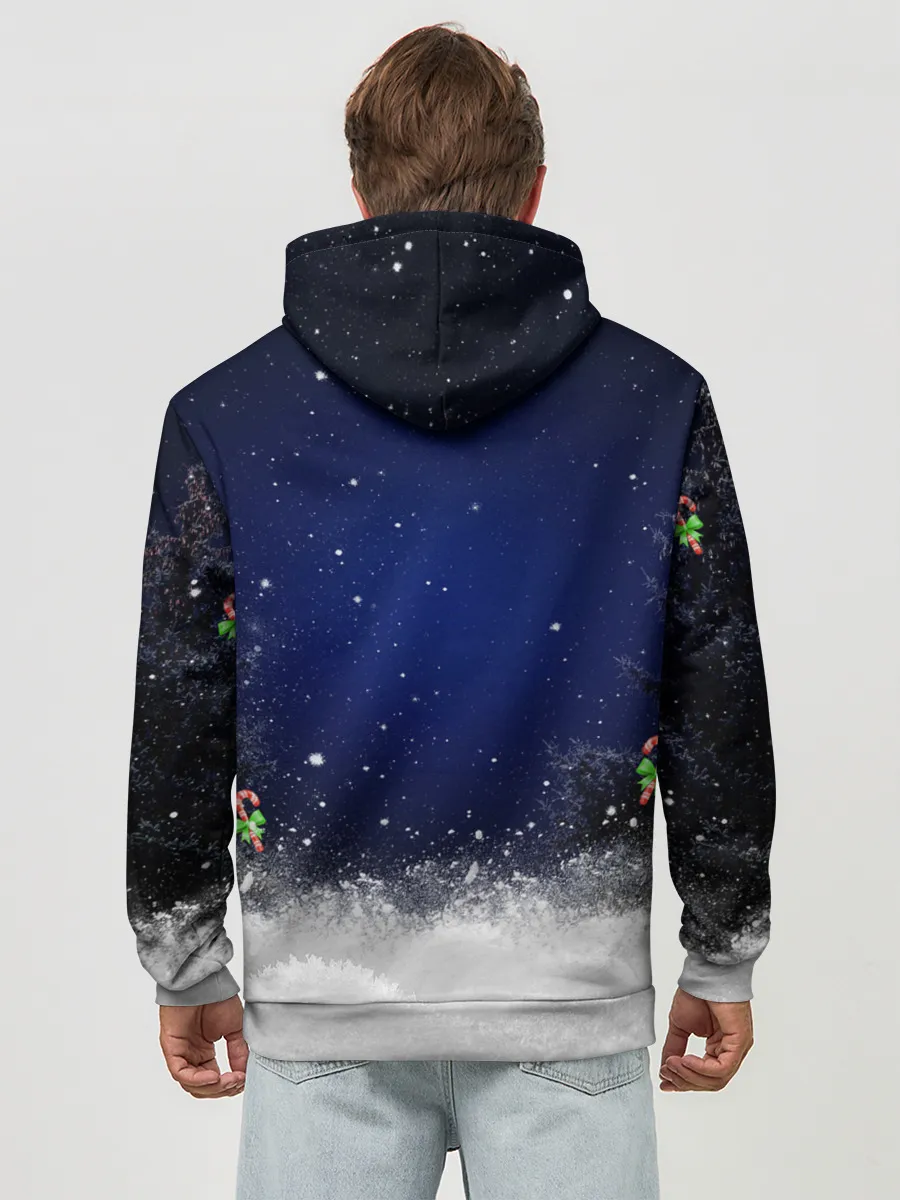 Худи мужской база хлопок / Новогодний Кот