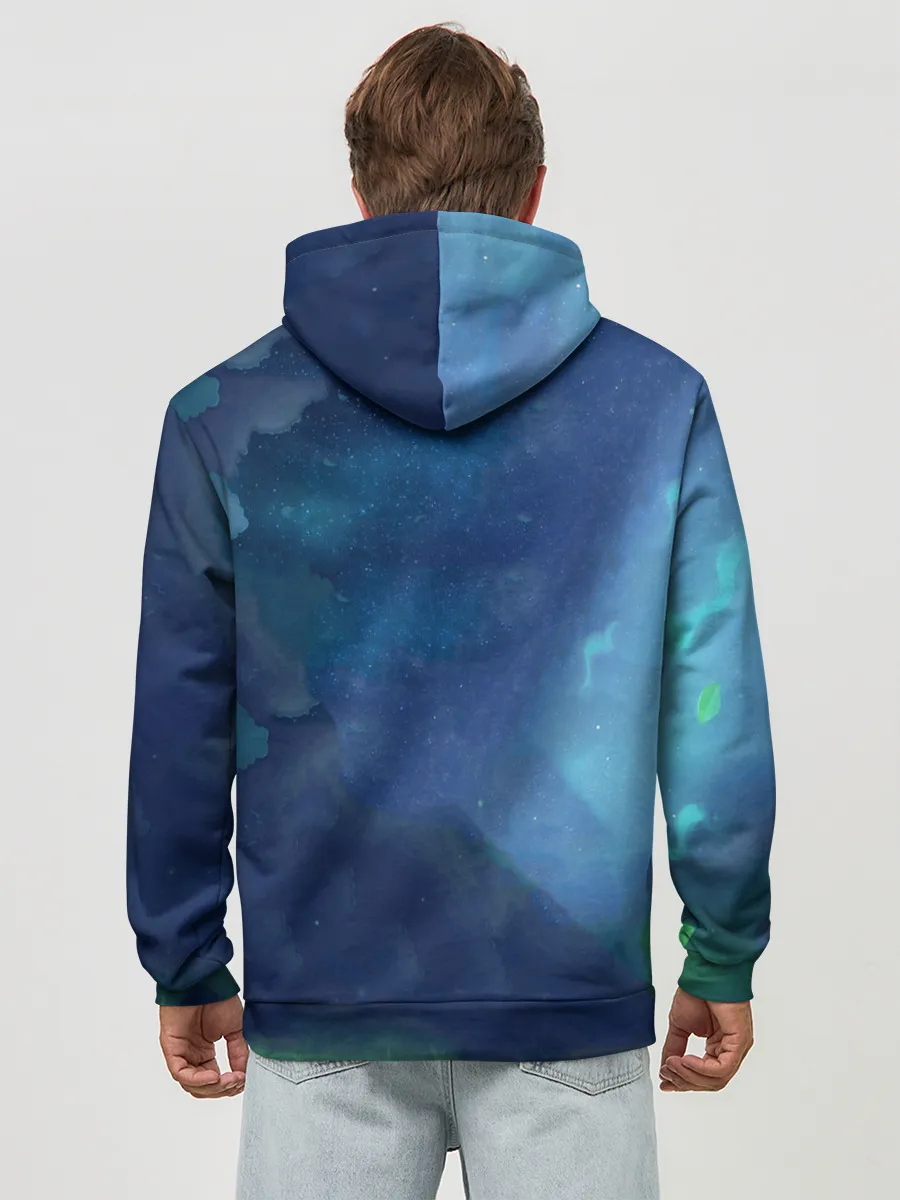 Худи мужской база хлопок / Панда и лиса